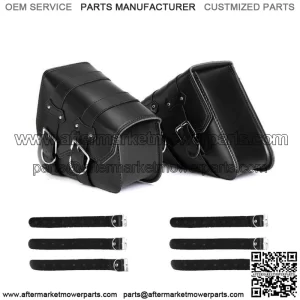 PU Leather Saddle Bag Motorcycle Luggage L&R Side Tool Bag For Honda Suzuki