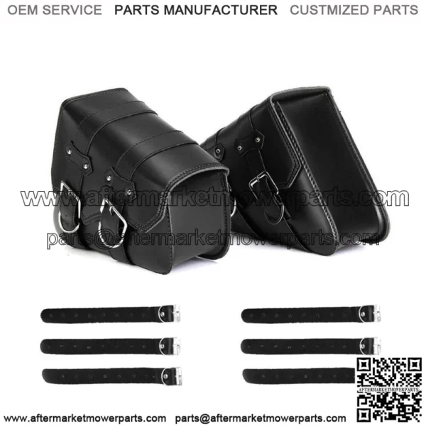 PU Leather Saddle Bag Motorcycle Luggage L&R Side Tool Bag For Honda Suzuki