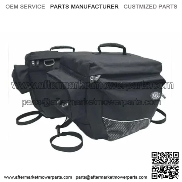 Deluxe Black Throwover Universal Fit Motorcycle Saddlebags 39 Liter Capacity