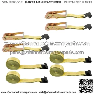 Flat Hook Ratchet Straps Heavy Duty Lashing Straps For Flatbed, Truck Yellow