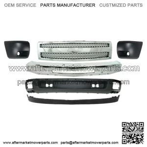 Front Bumper Chrome + Grille + Valance + End Caps For 2007-2013 Silverado 1500 (For: Chevrolet Silverado 1500)