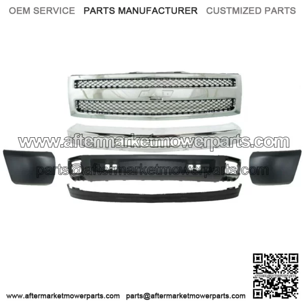 Front Bumper + Grille Valance Extension End Caps For 2007-2013 Silverado 1500 (For: Chevrolet Silverado 1500)