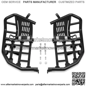 For 700 Nerf Bars Pro Peg Heel Gaurds Black Bar with Black Nets Steel For: More than one vehicle