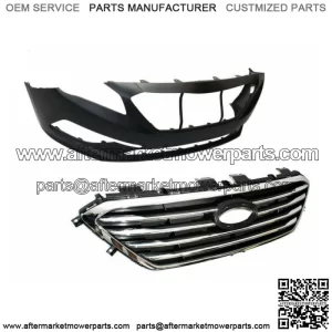 Front Bumper W/o Sensor Hole+Front Grille For Hyundai Sonata SE Standard 2015-17