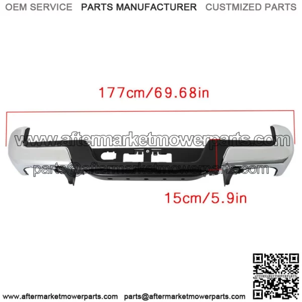 For 2016-2023 Toyota Tacoma Chrome Steel Rear Bumper Assembly W/o Sensor Holes - Image 3