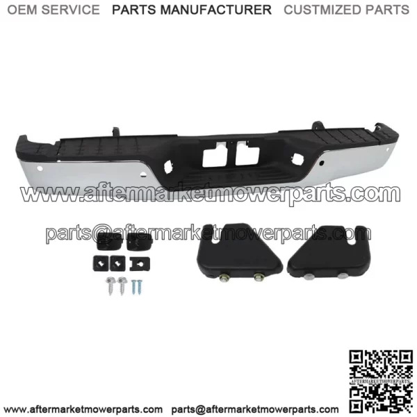 Rear Step Bumper For 2007-2013 Toyota Tundra w/ Sensor Holes Chrome - Image 2