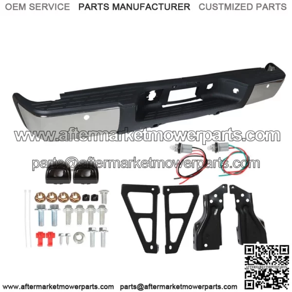 Rear Bumper Assembly Fit For GMC Sierra & Chevrole Silverado 1500 2007-13 Chrome - Image 2