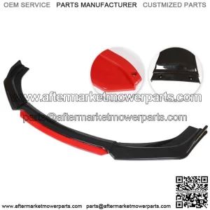 Universal Car Front Bumper Lip Spoiler Splitter Protector Red 2 Layer Lip Matte