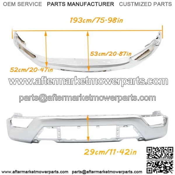 Steel Front Bumper Chrome W/o Sensor Holes For 2021-23 Ford F150 ML34-17757-F - Image 2