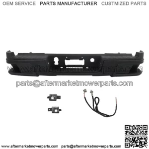 For 2015-2019 Chevy Colorado W/o Sensor Holes Black Steel Rear Step Bumper