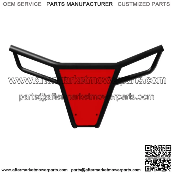 RZR Front Bumper Skid Plate LED Tabs Black Frame Polaris 570 800 XP900 Red (For: Polaris) - Image 2