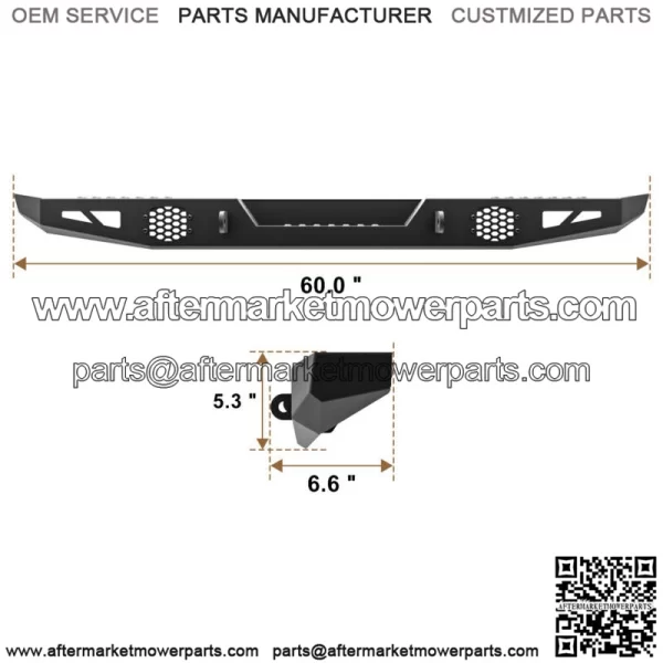 Sheet Thick Metal Rear Bumper fit for 2018-2023 Polaris Ranger CREW XP 1000 (For: Polaris) - Image 2