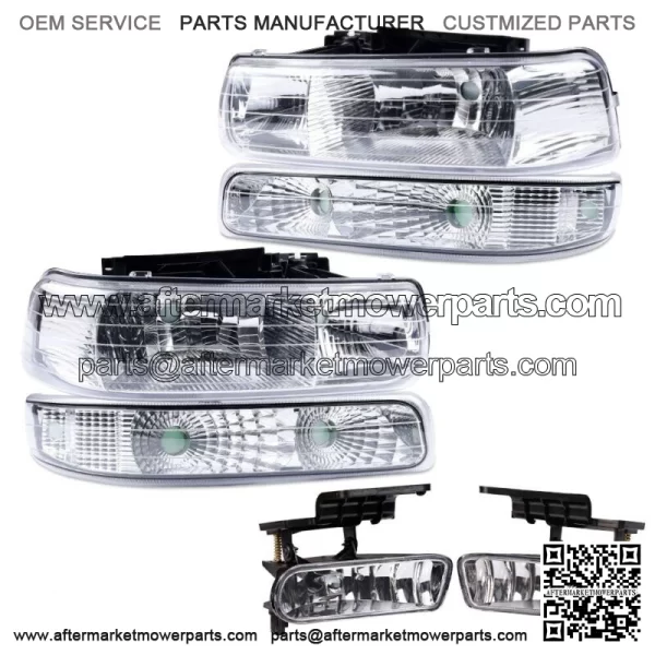 Fit For 1999-2002 Chevy Silverado 2000-2006 Tahoe Suburban Headlights+Fog Lights (For: More than one vehicle)