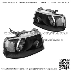 Headlights Set for 2004-2008 Ford F-150 2006-2008 Lincoln Mark LT Black Housing (For: Ford F-150)
