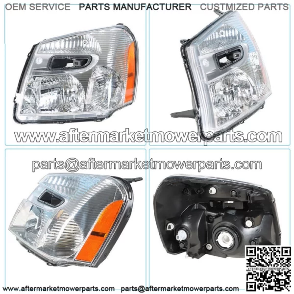 Left For 2005-2009 Chevy Equinox Halogen Headlight Assembly Chrome Housing Clear - Image 2