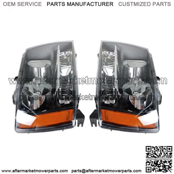For 2007-14 Avalanche/Suburban/Tahoe Headlights Amber Corner Black Housing RH+LH - Image 3