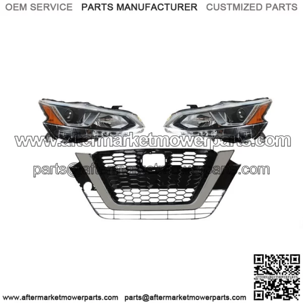 For 2019-2020 Nissan Altima Left Right Halogen Headlight+Front Grille Assembly