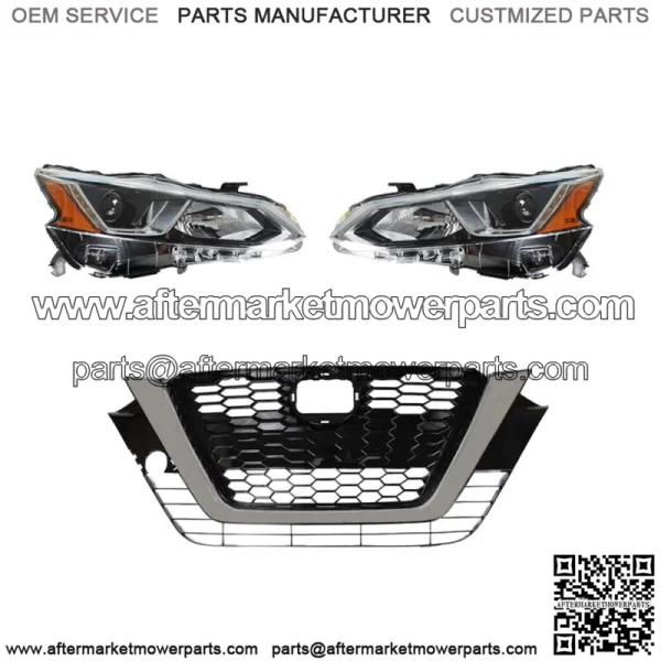 For 2019-2020 Nissan Altima Left Right Halogen Headlight+Front Grille Assembly - Image 2