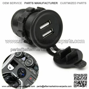 Black Dual USB Car Cigarette Lighter Socket Charger Power Adapter Outlet Parts (For: Ford F-150)