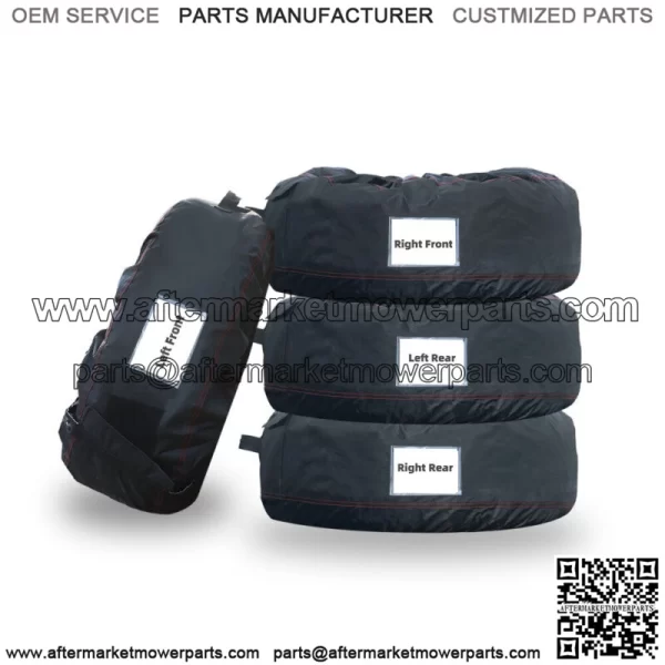 Package Of 4 Black With Black Handle 600D For 22??-31?? Tyre Bags Tyre - Image 3