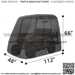 Golf Cart Cover 600D Fabric For 4 Passenger Yamaha Honda Club Car EZGO Golf Cart