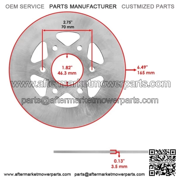Rear Parking Brake Disc Rotor W/Pads for Yamaha Rhino 700 YXR700 4X4 2008-2013(For: Yamaha Rhino 700) - Image 2