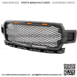 For 2018 2019 2020 Ford F150 Pickup Mesh Upper Hood Grille+Amber LED Matte Black (For: Ford F-150)