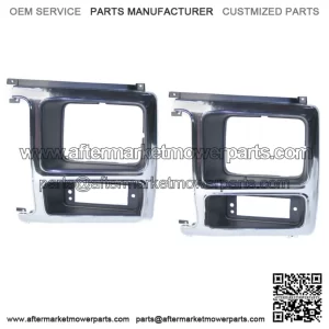 New Left & Right Side Headlight Bezel Chrome/Black Fits 1980-1986 Ford (For: Ford F-150)