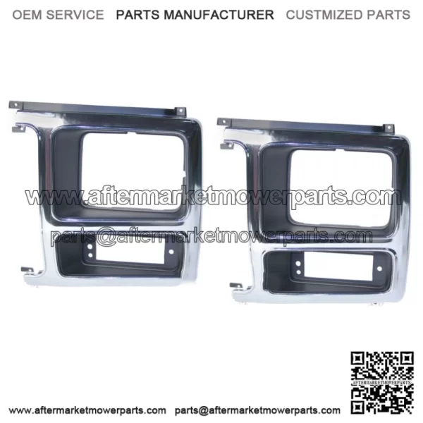 New Left & Right Side Headlight Bezel Chrome/Black Fits 1980-1986 Ford (For: Ford F-150)