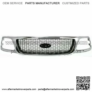 New Fits 1999-2003 Ford F-150 F-250 Grille Honeycomb Chrome Shell Black Insert (For: Ford F-150)