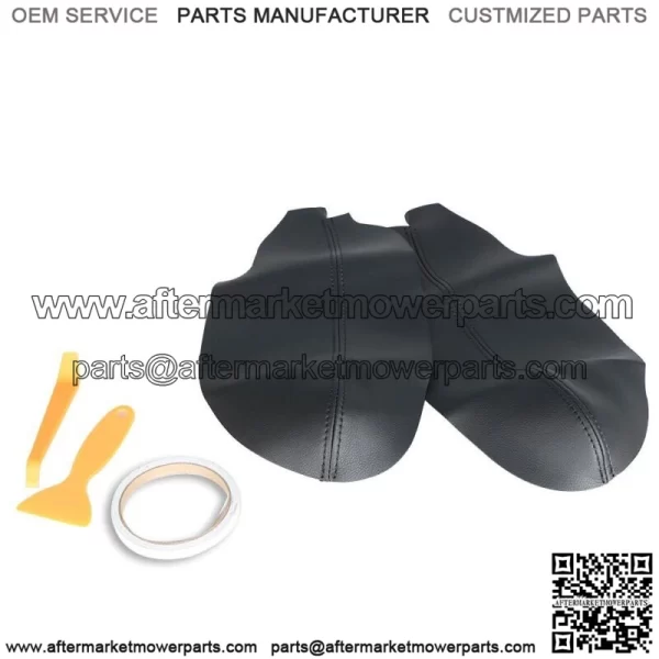 Fit for Acura TSX Faux  2009-2014 Leather Door Panel Armrest Covers Black - Image 3