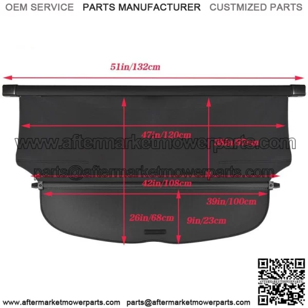 Fit For Honda CRV 2017-2019 Retractable Cargo Cover Security Trunk Shade Black - Image 4