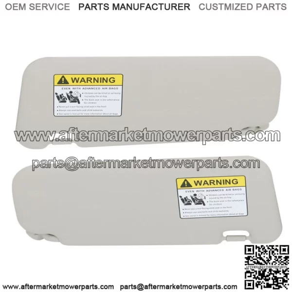 For Mazda3 2010 2011 2012 2013 Gray Pair Sun Visor Driver & Passenger Side - Image 5