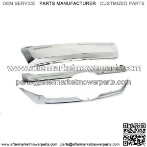Fit For 2011-2014 Ford Edge Front Upper & Center & Lower Grille Trim Chrome 3PCS
