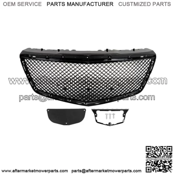 For 2014-2019 Cadillac CTS Sedan B Style Front Bumper Hood Grille ABS Black
