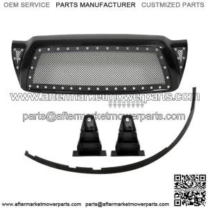 For 2005-2011 Toyota Tacoma Pickup Rivet Mesh Black Upper Main Grille TO1200279