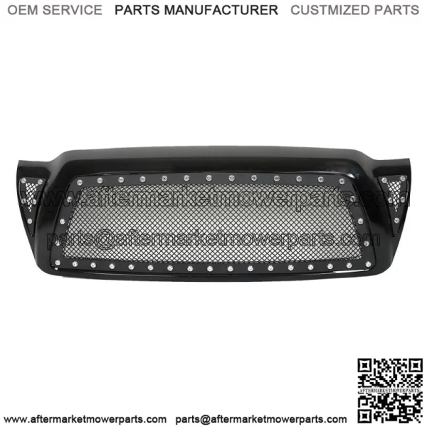 For 2005-2011 Toyota Tacoma Pickup Rivet Mesh Black Upper Main Grille TO1200279 - Image 3