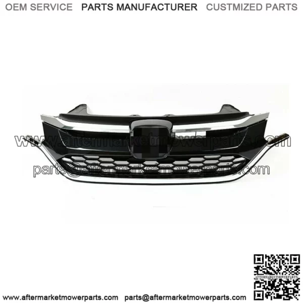 For Honda CRV 2015 2016 Front Bumper Upper and Lower Grille Set Black+Chrome