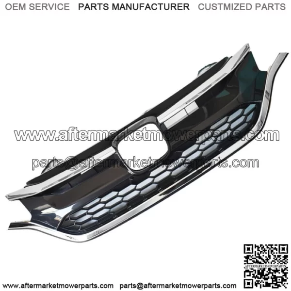 For Honda CRV 2015 2016 Front Bumper Upper and Lower Grille Set Black+Chrome - Image 3