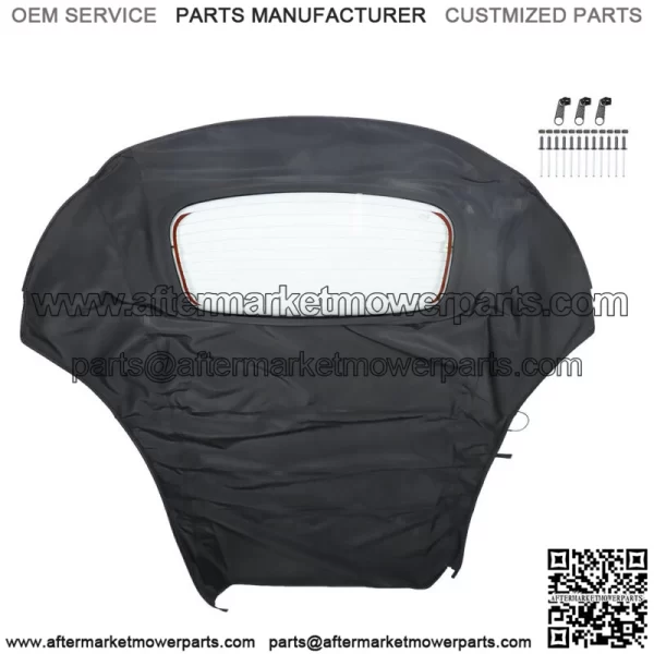 Convertible Soft Top with Glass Window For 2003-2010 Volkswagen Beetle Black - Image 3