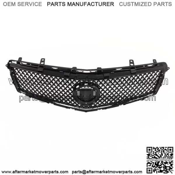 For 2013 2014 Cadillac ATS Front Bumper Grille Mesh Honeycomb Glossy Black - Image 2