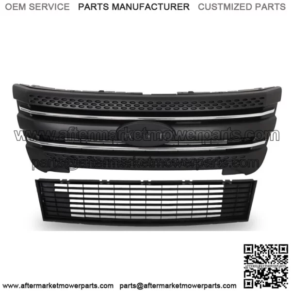 For Ford Explorer 2011 2012 2013-2015 Front Bumper Upper+Lower Grille Assembly