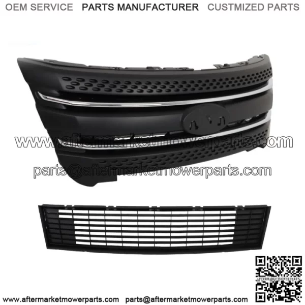For Ford Explorer 2011 2012 2013-2015 Front Bumper Upper+Lower Grille Assembly - Image 2