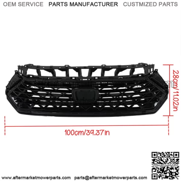 Front Upper Grille Mesh Grill Durable For Honda Accord 2023-2024 Black Plastic - Image 3