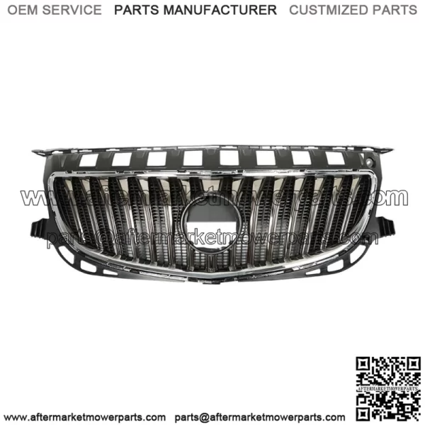 For 2015-2017 Buick Regal W/O GS Front Bumper Upper Grille Assembly Black&Chrome - Image 3