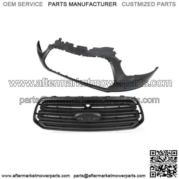 Front Bumper Upper Cover+Grille Black For 2015-2019 Ford Transit 150 250 350