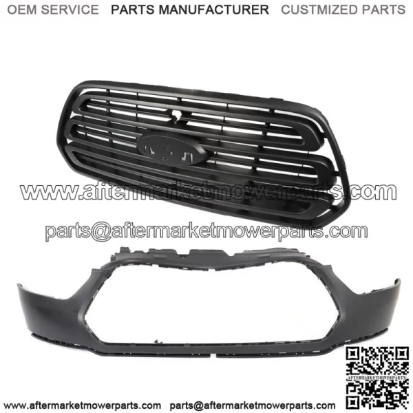 Front Bumper Upper Cover+Grille Black For 2015-2019 Ford Transit 150 250 350 - Image 3