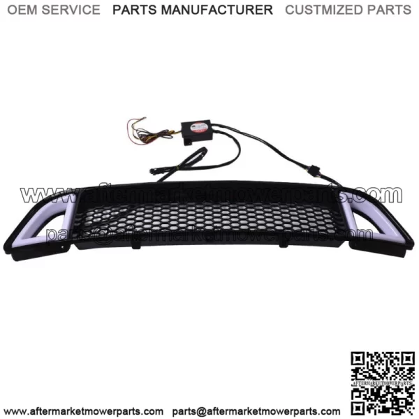 For 13-14 Ford Mtang Non-Shelby Front Bumper Upper LED Grille Black - Image 2