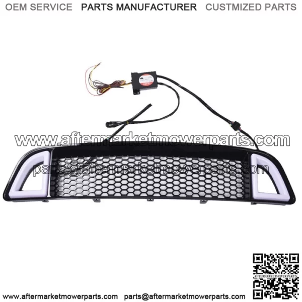 For 13-14 Ford Mtang Non-Shelby Front Bumper Upper LED Grille Black - Image 3
