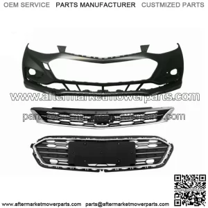 Front Upper and Lower Grille & Front Bumper Cover For Chevy Cruze 2016 2017 2018